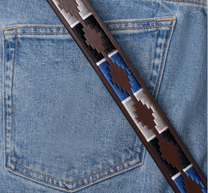 Vente en gros Ceinture brodée Ceinture réglable unisexe en cuir de polo faite à la main - Product Image 3