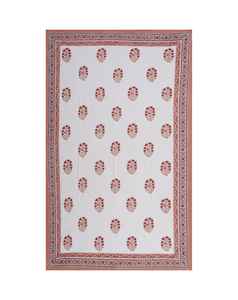 Mantel de mesa de comedor Bloque de mano Impreso 100% Mantel de algodón Diseños exquisitos Cubierta de mesa de algodón bordada para la venta - Product Image 3