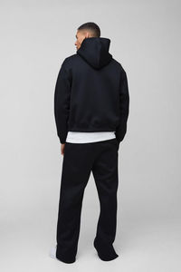 <b>Black</b> <b>Oversized</b> Scoba Track Suit with Split Hem Custom LOGO Bootcut Sweatpants Plus Size Printed Heavyweight Breathable <b>Hoodie</b> - Product Image 2