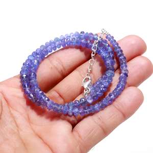 Superventas, hermoso collar de cuentas de tanzanita natural, 4mm-5mm, piedra natal de diciembre, cuentas de piedras preciosas, fabricación de joyas, collar, regalo - Product Image 1
