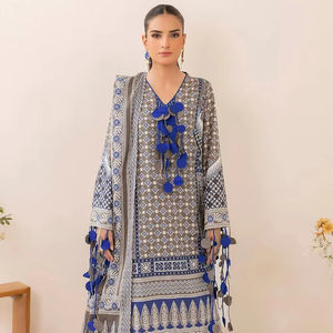 Fête d'hiver 2025 Robe 3 pièces Bollywood Best Indian Pakistanais Design Eco-Friendly Higher Traditional Lawn Shalwar Kameez - Product Image 1