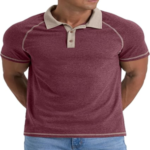 เสื้อโปโลแขนสั้น95% ผ้าคอตตอน5% สแปนเด็กซ์เสื้อโปโลแขนแร็กแลนเบา & ใส่สบาย - Product Image 2