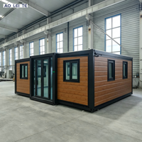 Fabriqué en Chine, maison conteneur pliable à double aile de 20 pieds, extensible, détachable et mobile, pour salle de conférence ou logement extérieur