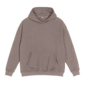 Sweats à capuche et sweats à capuche pour hommes en coton vierge épais surdimensionné à épaules tombantes avec logo imprimé bouffant personnalisé - Product Image 5