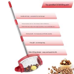 เครื่องเก็บเมล็ดผลไม้แบบยืดหดได้ <span class=keywords><strong>GT88</strong></span> พร้อมถังเก็บแบบกลับด้านได้ สำหรับเก็บวอลนัท เกาลัด และลูกกอล์ฟในสวน - Product Image 5