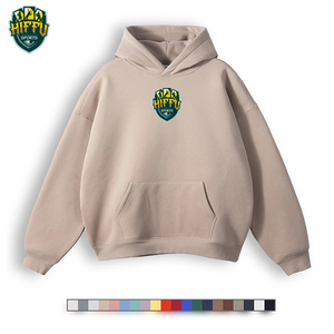 Unisex 100% algodón 380g pesado antiarrugas Color puro con capucha Terry sudadera con hombro suelto para parejas hombres - Product Image 2
