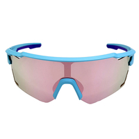 Gafas de Sol Deportivas para Ciclismo con Lentes de Visión Nocturna UV400 de PC, Patillas Intercambiables, Blancas/Negras, Protección UV