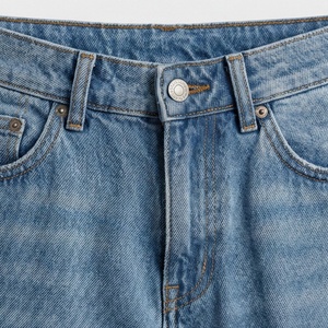 Vaqueros casuales de mujer con bolsillos estampados personalizados, de cintura media recta, de moda, al mejor precio, de secado rápido y transpirables, OEM Premium para verano. - Product Image 4