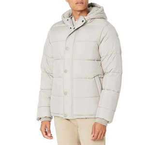 OEM personalizado de los hombres de invierno Puffer chaquetas de la calle impermeable a prueba de viento transpirable Casual Vintage cuello con capucha poliéster frontal - Product Image 4