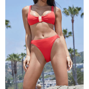 Fabricante de Trajes de Baño, Conjuntos de Bikini Personalizados para Mujer, Bikini de Tiras Brillante de Satén, Conjunto de Bikini para Mujer con OEM - Product Image 1