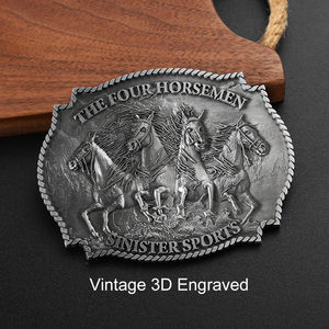 Pakistan Factory New Design Your Own Custom Front Logo Western Cowboy 3D Metal Zinc Alloy <b>Belt</b> Buckle for Yoga Men <b>Women</b> - Product Image 2