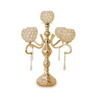 Candélabre à 3 bras en métal de conception étrangère pour la décoration de fête et d'événement à la maison pièce maîtresse en métal pur disponible en gros - Product Image 3