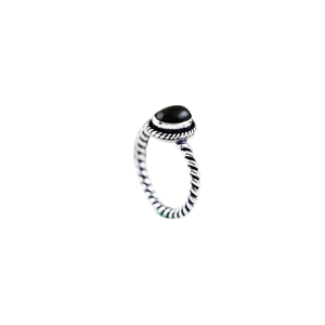 Anillo de plata de estilo bohemio hecho a mano, joyería de plata de ley 925, piedras preciosas de ónix negro, anillo de tendencia, joyería para mujer, regalo para ella - Product Image 1