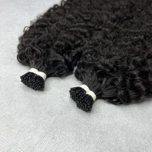 100% solo donante crudo birmano rizado itip doble dibujado color natural sin enredos sin piojos extensiones de cabello humano rizado - Product Image 4