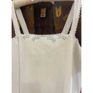 Camisón Vintage de Lino Francés con Estampado de Miosotis - Product Image 1