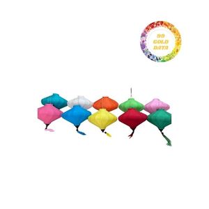 Auténtica linterna colgante Hoi An hecha a mano en forma redonda clásica con tela de seda brillante y marco de bambú duradero - Product Image 5