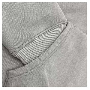 เสื้อฮู้ดแบบสวมหัวของผู้ชายเสื้อผ้าแนวสตรีทผ้าแอซิดผ้าคอตตอนปักโลโก้100% ตามสั่ง - Product Image 4