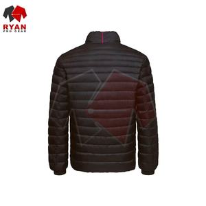 Veste matelassée d'hiver décontractée pour hommes col montant fermeture à glissière douce logo personnalisé couleur unie coupe-vent imperméable à l'eau - Product Image 2