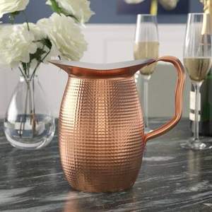 Carafe à eau personnalisable en cuivre pur de style unique, 500-1000 ml, écologique, pour mariage, maison, cuisine, table à manger - Product Image 6