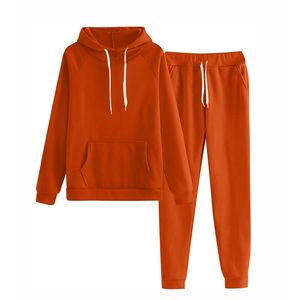 Conjunto de Dos Piezas de Sudadera con Capucha y Pantalones Deportivos de Algodón para Mujer, Talla Grande, Estilo Urbano Ecológico, Otoño 2026 - Product Image 1