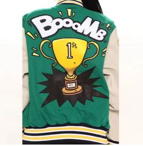 2025 collège équipe nouvelle lettre broderie personnalisé culture bouton up Varsity Bomber veste femmes - Product Image 2