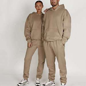 Men's Streetwear Hooded Heavyweight <b>Track</b> <b>Suit</b> Plus Size Solid Winter Comfortable Breathable Fleece Lining Polyester/Cotton New - Product Image 2