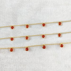 Genuine Birthstone Bezel Set Connector Chain Elegant Chain Necklace 14K Gold Plated Connector Accessories for Bracelet <b>Pendant</b> - Product Image 2