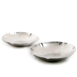 Bol à servir en métal personnalisé, design luxueux, écologique, plaqué argent, aluminium, design martelé, fruits secs, noix de cajou - Product Image 6