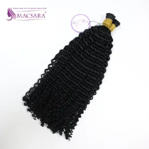 Wholesale Best Quality Raw Vietnamese Hair Bundles Bulk Hair Extensions Loose Curly Black Color