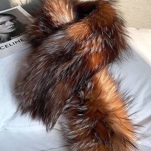 Bufanda Tejida de Piel de Zorro, Hecha de Piel de Conejo Rex, Accesorio de Invierno Suave y Lujoso - Product Image 2