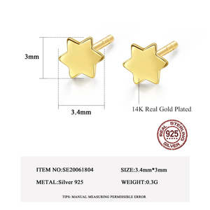 NOVAMART Fine Kid's Sterling Silver Rose Gold Plated Diamond <b>Earrings</b>-<b>Cute</b> & Trendy Wholesale Export - Product Image 2