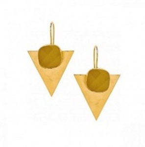 ใหม่มาถึงสีเหลือง Chalcedony พลอย925เงินสเตอร์ลิงรอบและล้านล้านรูปร่างต่างหู - Product Image 1