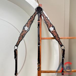 Collar de pecho occidental de cuero genuino mecanizado a mano de calidad superior más nuevo con trabajo pintado a mano proveedor de Fabricante al por mayor - Product Image 1