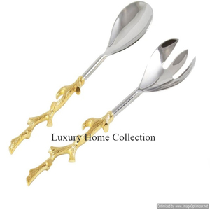 ชุดเครื่องเงินโลหะทำมือดีไซน์ใหม่มีเอกลักษณ์ไม้สีเงินที่จับกระป๋องดีบุกและสเตนเลสชุดช้อนส้อมด้านบน - Product Image 6