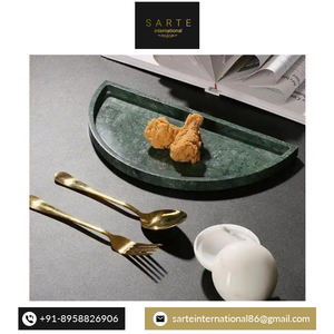 Bandeja exclusiva de mármol natural para servir, plato de lujo hecho a mano, diseño moderno único para decoración del hogar, cocina, comedor, venta al por mayor - Product Image 2