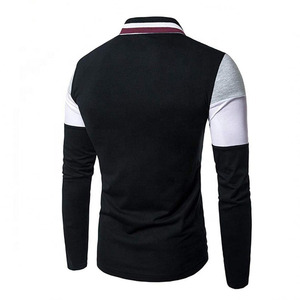 Polo de manga larga para hombre de punto de algodón 100%, camiseta de Golf POLO de trabajo de negocios de estilo callejero a la moda, ropa de verano - Product Image 3
