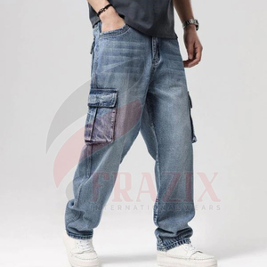 กางเกงยีนส์ขาดมีซิปของผู้ชาย,กางเกงคาร์โก้แฟชั่นแบบทำตามสั่งฮิปฮอปยอดนิยม - Product Image 2