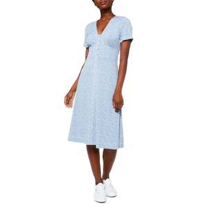 Leota Francesca Elegante Abito con Stampa Uccelli Blu Quiet Harbor M-XL Casual alla Moda Vita Naturale Design Traspirante per il Tempo Libero e il Club - Product Image 1
