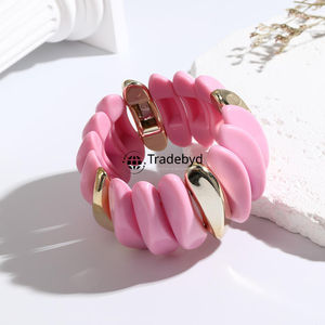 Tradebyd Resin <b>Bracelets</b> Handmade Jewelry Trendy Fashion Bangles <b>for</b> Women <b>Girls</b> Boho Style Accessories - Product Image 5
