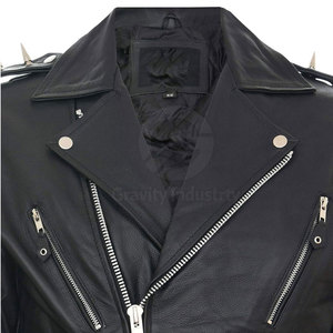 Veste en cuir de vache sur mesure, couleur unie, pour homme, écologique, respirante, streetwear d'hiver, logo sur le devant - Product Image 4