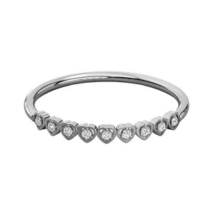 Anillo de Boda con Forma de Corazón de Diamante Redondo para Mujer - Product Image 5