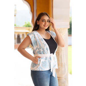 Chaleco sin Mangas para Mujer, Estampado Floral, Algodón, Informal, Transpirable, Diseño sin Cuello, para Primavera/Verano - Product Image 4