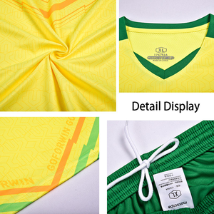 Vêtements de football à séchage rapide de haute qualité, ensemble de maillots de football en polyester avec impression de logo personnalisé pour adultes avec positionnement du logo à l'avant - Product Image 5