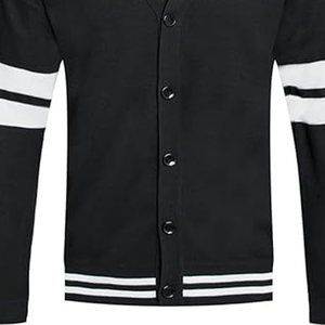 International Black Design Custom Embroidered Knit Cardigan Sweater For Sorority fraternity College Varsity Sweater For Unisex - Product Image 3