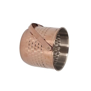 Seaux à vin perlés fantaisie de luxe antiques Seau à glace en métal cuivré unique en gros Aluminium nickelé moulé pour voyage à la maison - Product Image 1