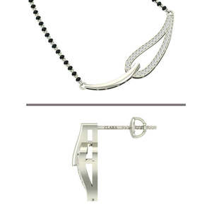 Compre un Conjunto de Mangalsutra de Plata Pura, Joyería Fina con Diamante de Corte Esmeralda Chapado en Oro, para Regalo de Boda o Fiesta para Esposa - Product Image 3