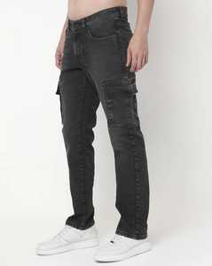 Jeans cargo en denim délavé, léger, respirant, écologique, taille mi-haute, pour homme, style décontracté, design personnalisé, exportation, BD - Product Image 3