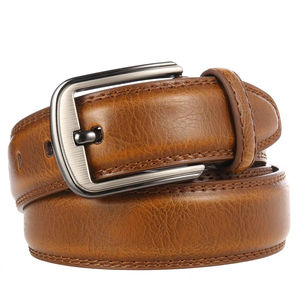 Logo personnalisé Boucle à une broche Ceintures habillées en cuir Vintage Pi pour hommes Matériau en alliage Prix raisonnable OEM de haute qualité - Product Image 3