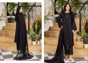 ชุดสูทปากีสถานสำหรับสุภาพสตรีผ้าฝ้าย100% คุณภาพสูงปักลายสำหรับฤดูร้อน - Product Image 2