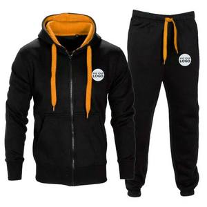 Conjunto de chándal de 2 piezas de lana de invierno para hombre, Conjunto de sudadera y pantalones informales cálidos - Product Image 3